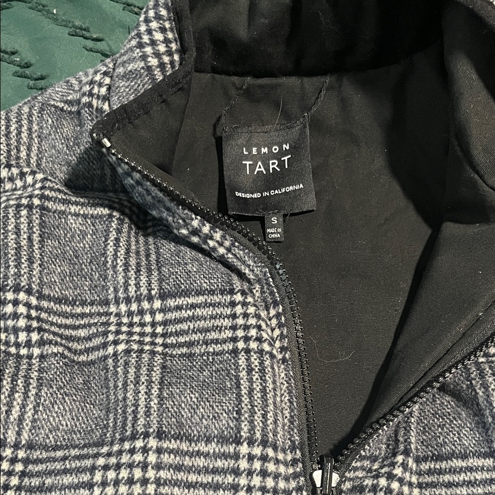 Lemon Tart Black and Gray Checkered Vest